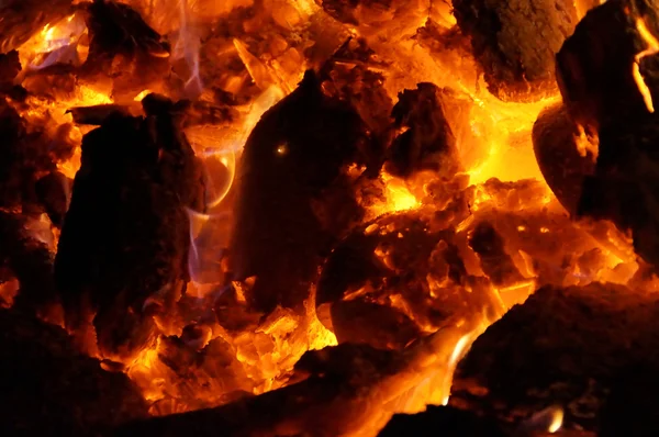 Hot burning fire up close — Stock Photo, Image