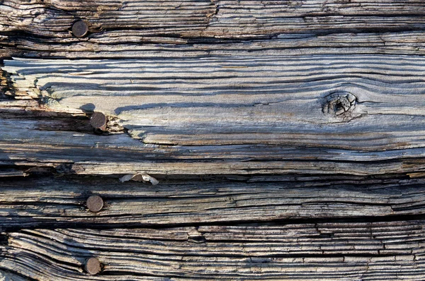 Primer plano de madera vieja clavos oxidados — Foto de Stock