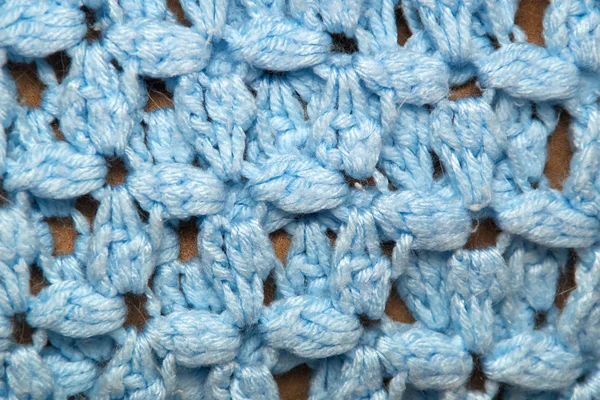 Blå virkad afghanska filt detalj — Stockfoto
