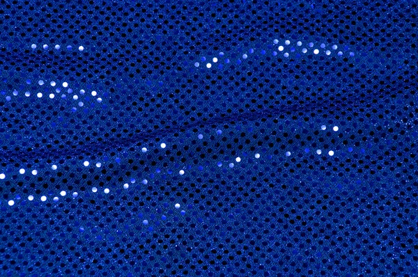 Sfondo materiale blu paillettes — Foto Stock