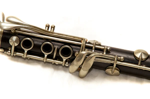 Corps de clarinette sur blanc — Photo