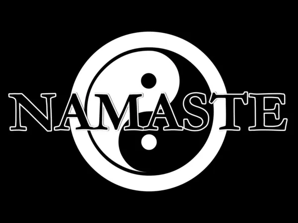 Yin yang illustration series namaste — Stock Photo, Image