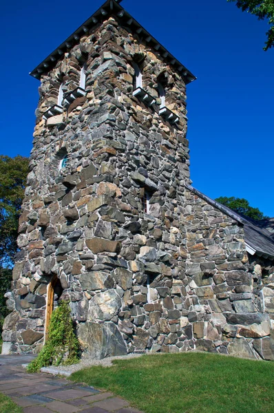 Piękny Kościół Anns Stone Chapel Kennybunkport Maine Jasny Letni Dzień — Zdjęcie stockowe