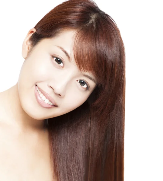 Portret van mooie Aziatische vrouw close-up — Stockfoto