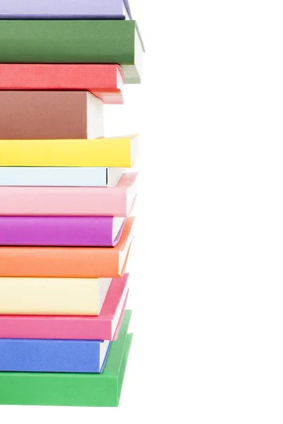 Stack of colorful books isolated on white background — Stock Photo, Image