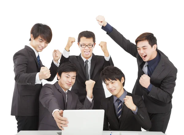 Happy young business team in the office — Stock Photo, Image