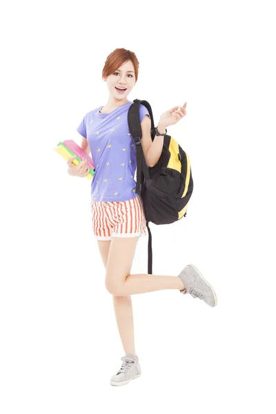 Happy student girl holding books — Stock Photo, Image