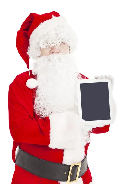 Санта Клаус показывая планшет ПК — стоковое фото