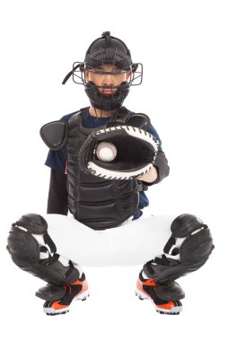 beyzbol oyuncusu, catcher, yakalayan bir beyzbol