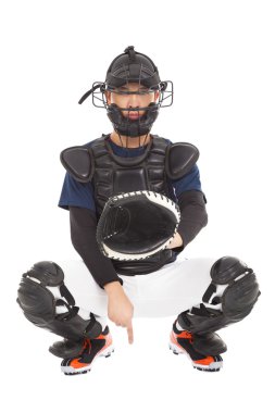 beyzbol oyuncusu, bir sır gösterilen catcher jest sinyali.