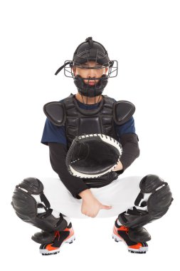 beyzbol oyuncusu, catcher gösteren yön gizli işaret