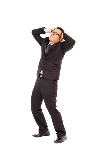 Businessman have a  headache and bend body — Stock Photo, Image