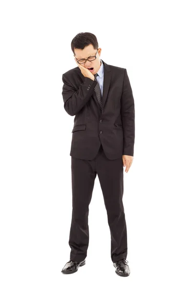 Young businessman  in agony with a toothache — Stock Photo, Image