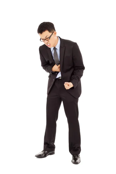 Biznesmen ból silny żołądek — Zdjęcie stockowe