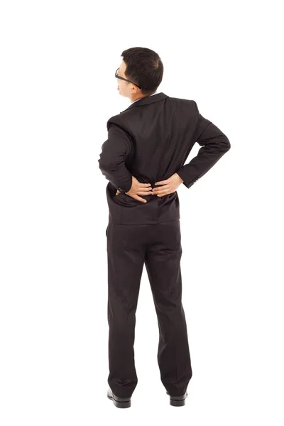 Empresário tem dor nas costas — Fotografia de Stock