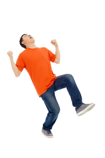 Young man raise hands and screaming — Stock Photo, Image