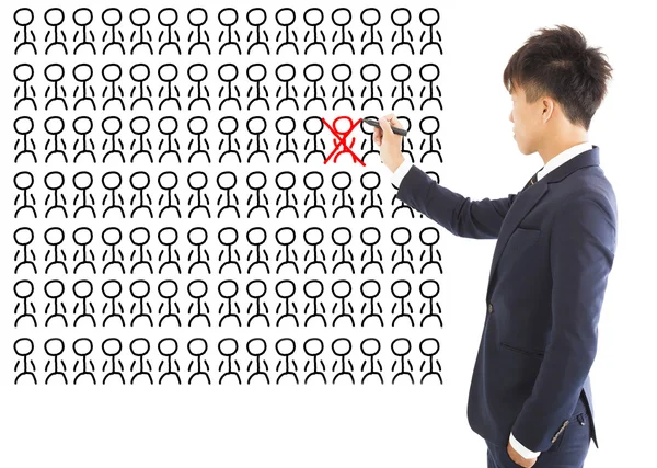 Business manager omit a wrong person — Stock Photo, Image