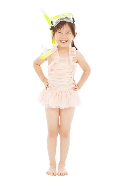 Ευτυχής μικρό κορίτσι φορώντας μαγιό — Φωτογραφία Αρχείου