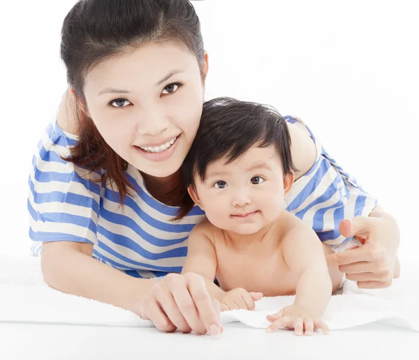 Happy  mother with adorable child baby boy — Stock Photo, Image