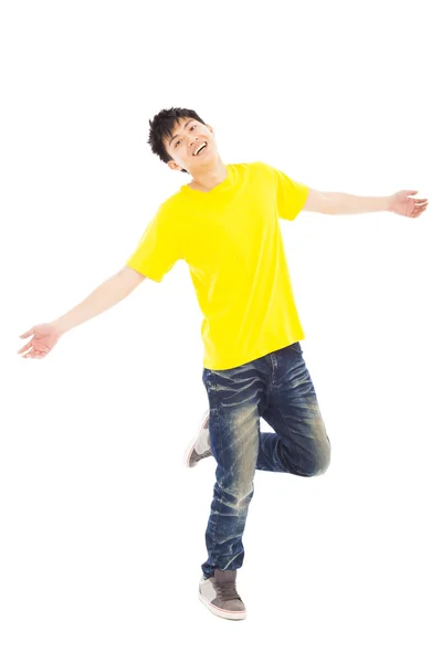 Full length of stylish young man dancing — Stock Photo, Image