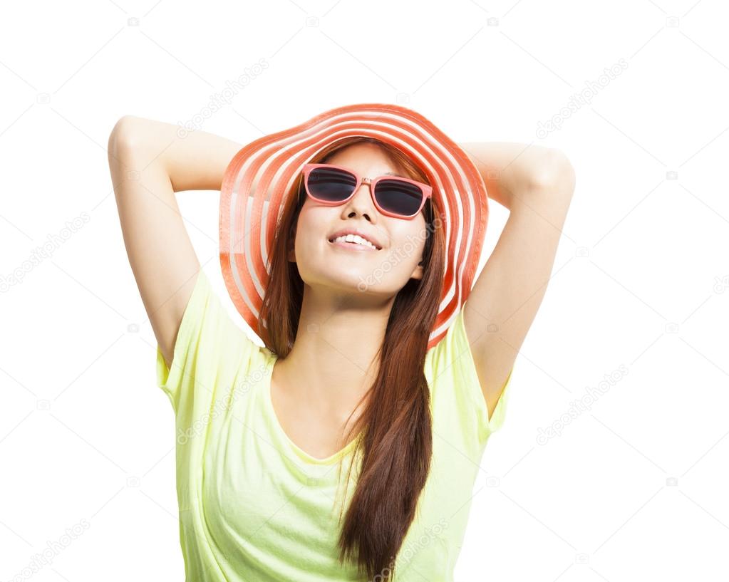 Sunny and fashionable young woman