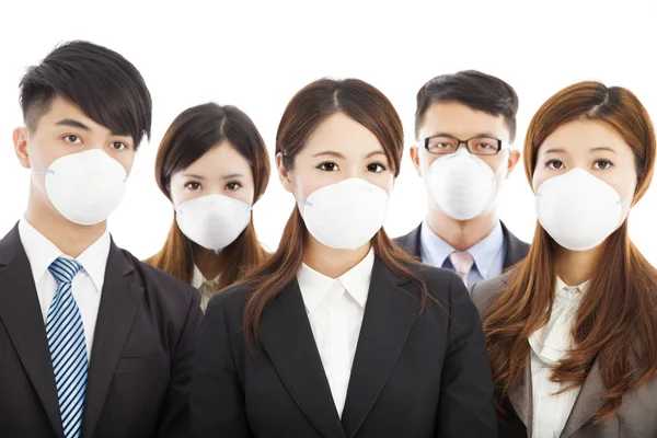 Businesses people wearing a mask to express problems — Stock Photo, Image