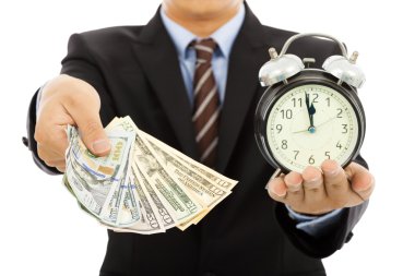 işadamı holding parayı ve saati. zaman para kavramdır