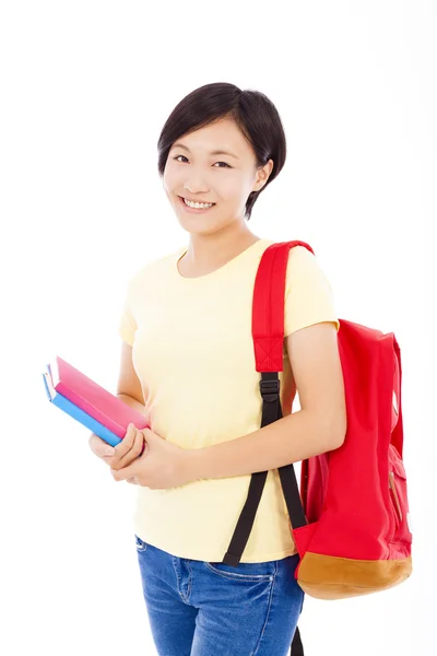 Full length beautiful university student girl standing — Stock Photo, Image