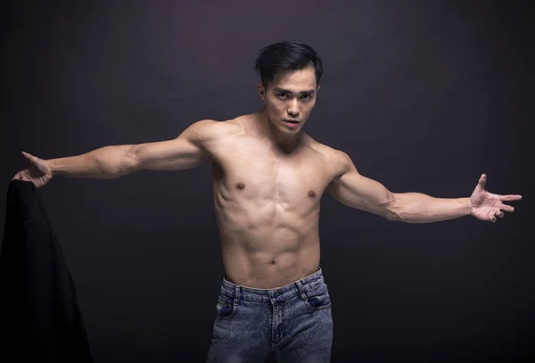 Азиатский Молодой Человек Фитнес Тела — стоковое фото