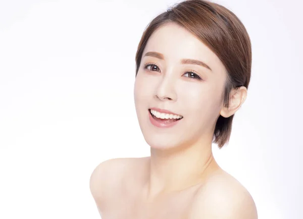 Belleza Mujeres Asiáticas Cara Con Cuidado Piel Saludable — Foto de Stock