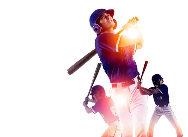 棒球运动员动作和概念中的击球手 — 图库照片