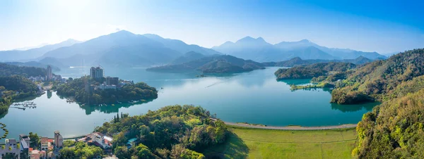 Vista Aérea Paisaje Del Lago Sun Moon Nantou Taiwán — Foto de Stock