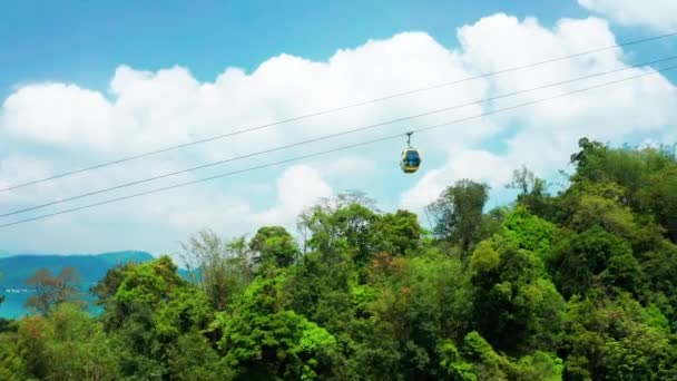 Flygfoto Landskap Sun Moon Lake Och Linbana Nantou Taiwan — Stockvideo