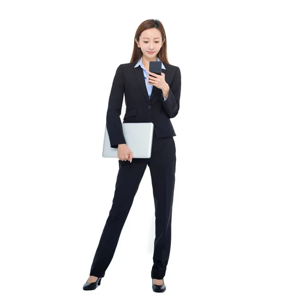 Beautiful Asian Businesswoman Isolated White Background — Stock Photo, Image