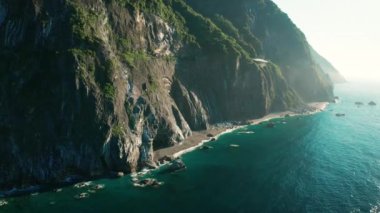 Aerial view of Ch'ing-shui Cliff and Taroko national park , Taiwan.