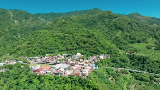 Vista Aérea Vila Taoyuan Rodovia Southern Cross Island Taiwan — Vídeo de Stock