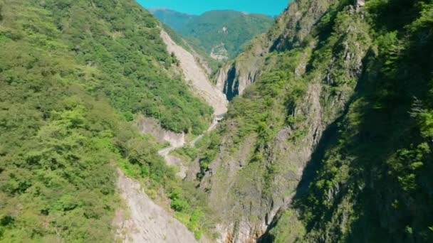 Letecký Pohled Wulu Gorge Jižní Křižovatku Island Highway Tchaj Wan — Stock video
