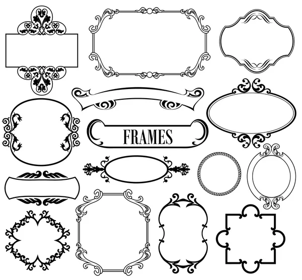 向量设置复古框架 — 图库矢量图片
