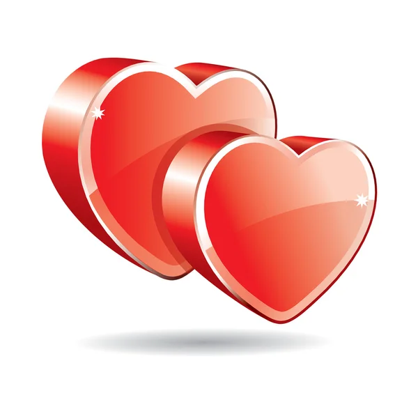 Corazones brillantes — Vector de stock