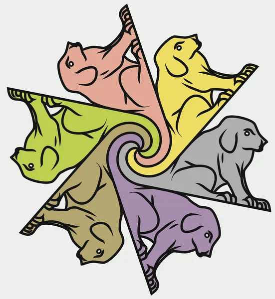 Patrones de perro sin costura — Archivo Imágenes Vectoriales