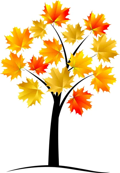 カエデの木、秋の葉、ベクトル — ストックベクタ