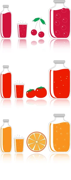 Kirsche, Tomaten und Orangensaft — Stockvektor