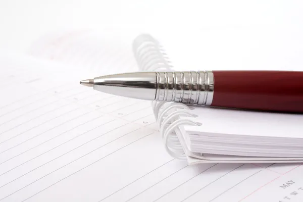 Pen at office on a daily organizer — Stock Photo, Image