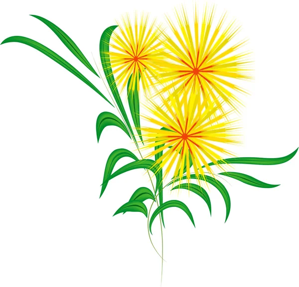 Žlutý květ — Stockový vektor