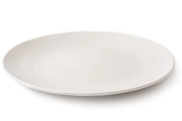 Άδειο πιάτο σε λευκό φόντο — Φωτογραφία Αρχείου