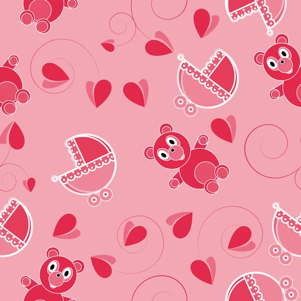 Children pink abstract seamless pattern — Stock Vector