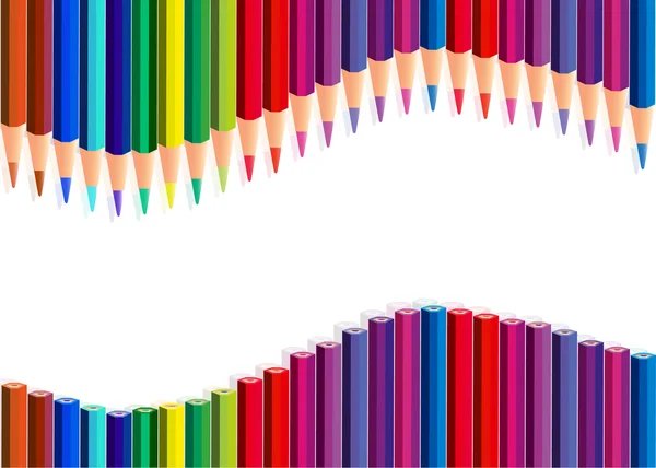 Color pencils wave — Stock Vector