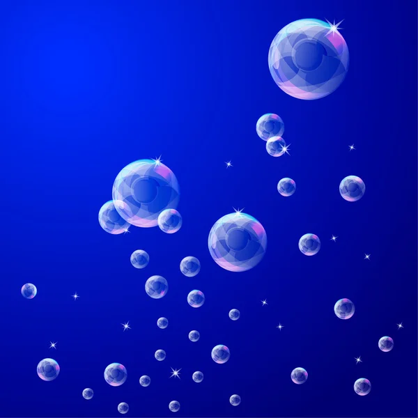 Bulles sur le fond bleu foncé , — Image vectorielle