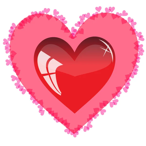 Corazón, vector artístico amor diseño onda fondo — Vector de stock