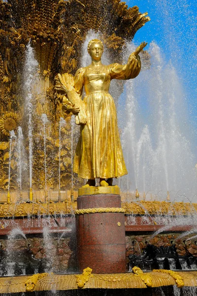 Fuente "Amistad de los Pueblos" en el Centro de Exposiciones. Russi. —  Fotos de Stock